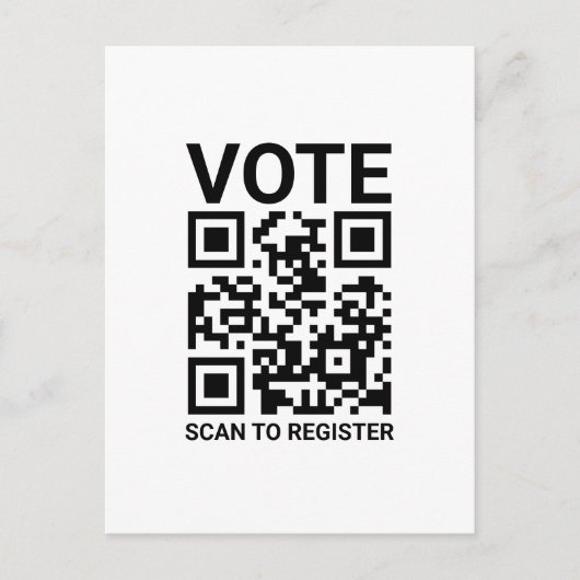 Stem Scan QR-code om aangepaste tekst te registrer Briefkaart (Voorkant)
