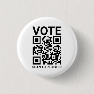 Stem Scan QR Code om aangepaste zwart wit te regis Ronde Button 3,2 Cm