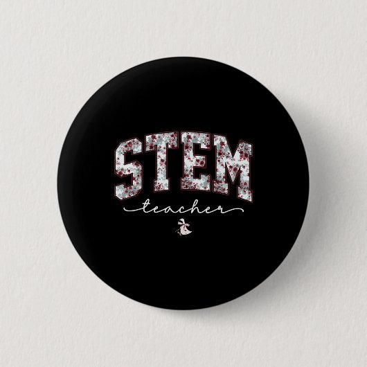 Stem Science Technology Engineering Math Teacher V Ronde Button 5,7 Cm (Voorkant)
