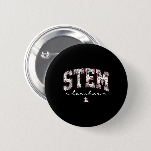 Stem Science Technology Engineering Math Teacher V Ronde Button 5,7 Cm (Voorkant /achterkant)