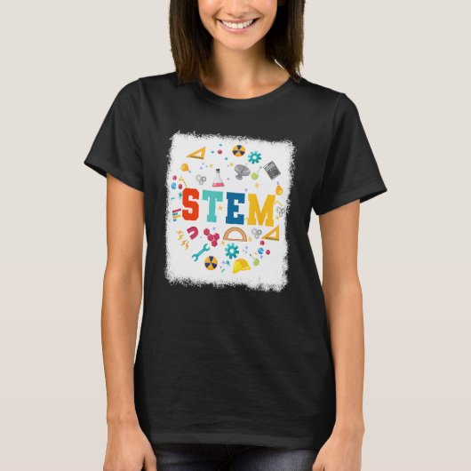 STEM Science Technology Engineering Wiskunde leraa T-shirt (Voorkant)
