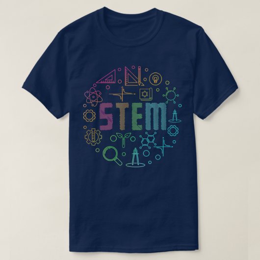 STEM Science Technology Engineering Wiskunde leraa T-shirt (Design voorkant)
