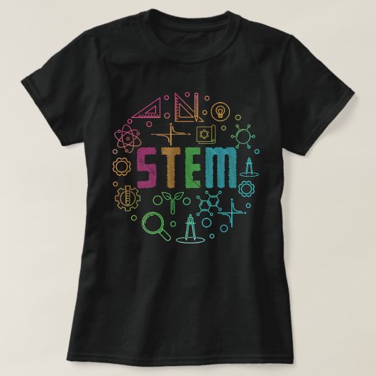 STEM Science Technology Engineering Wiskunde leraa T-shirt (Design voorkant)