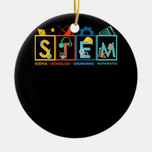 STEM Science Technology Engineering Wiskunde Teach Keramisch Ornament
