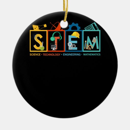 STEM Science Technology Engineering Wiskunde Teach Keramisch Ornament (Voorkant)