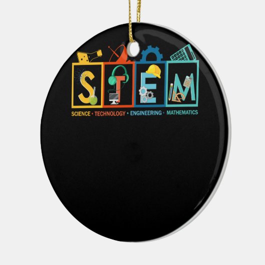 STEM Science Technology Engineering Wiskunde Teach Keramisch Ornament (Links)