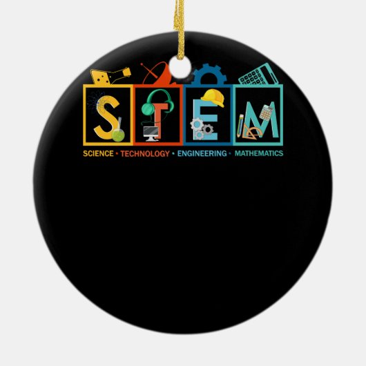 STEM Science Technology Engineering Wiskunde Teach Keramisch Ornament (Achterkant)
