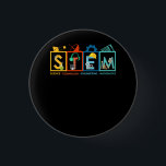 STEM Science Technology Engineering Wiskunde Teach Ronde Button 3,2 Cm<br><div class="desc">Gift for a STEM special experts at school, Educational carrière and science? STEAM Learning Crew t-shirt, met schattige handtekeningen van laboratoriummateriaal, zullen ze trots uitkomen! inspireer je studenten.. Wetenschap, technologie, ingenieurskunst (STEM) zijn niet alleen voor school, maar ook voor de mysterie van de wereld. Dit geweldige t-shirt is geweldig voor...</div>