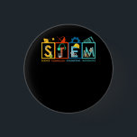 STEM Science Technology Engineering Wiskunde Teach Ronde Button 3,2 Cm<br><div class="desc">Gift for a STEM special experts at school, Educational carrière and science? STEAM Learning Crew t-shirt, met schattige handtekeningen van laboratoriummateriaal, zullen ze trots uitkomen! inspireer je studenten.. Wetenschap, technologie, ingenieurskunst (STEM) zijn niet alleen voor school, maar ook voor de mysterie van de wereld. Dit geweldige t-shirt is geweldig voor...</div>