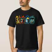 STEM Science Technology Engineering Wiskunde Teach T-shirt (Voorkant)