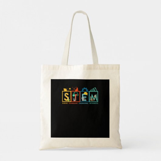 STEM Science Technology Engineering Wiskunde Teach Tote Bag (Achterkant)