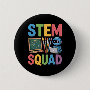 Stem Squad, leraar natuurwetenschappen Wiskunde On Ronde Button 5,7 Cm