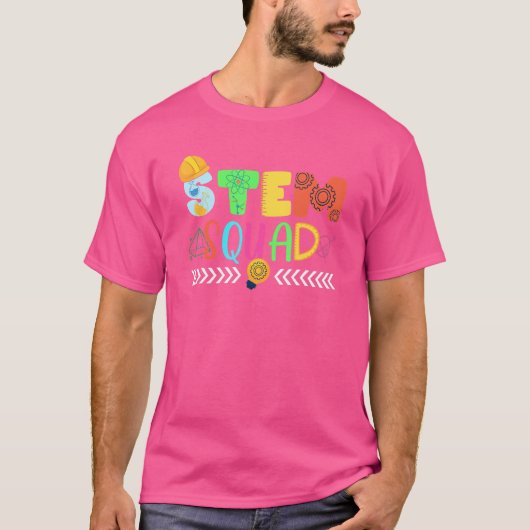 Stem Squad Science Technology Engineering Wiskunde T-shirt (Voorkant)