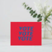 "Stem stem stem" blauw rood Briefkaart (Staand voorkant)