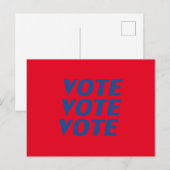 "Stem stem stem" blauw rood Briefkaart (Voorkant / Achterkant)