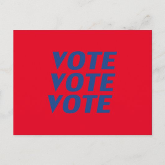 "Stem stem stem" blauw rood Briefkaart (Voorkant)