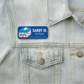 STEM Stembus Verkiezingsdag Poll Worker Vrijwillig Naamplaatje (In situ)