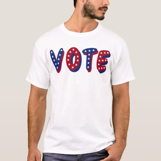 Stem Sterren Rood Wit Blauw T-shirt (Voorkant)