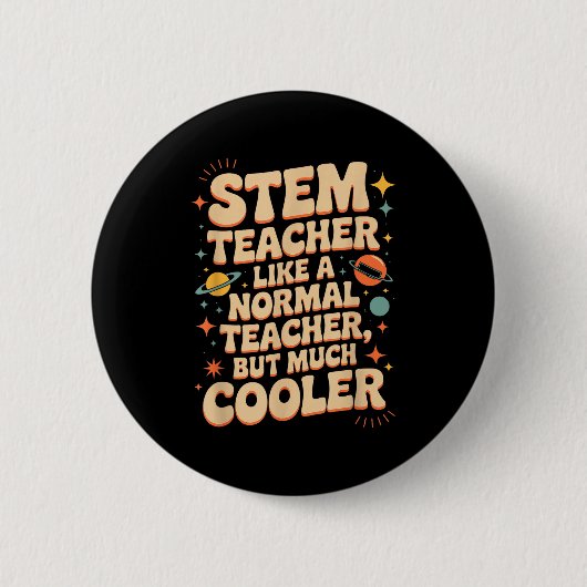 Stem Teacher Definition Funny Science Math Tech Te Ronde Button 5,7 Cm (Voorkant)