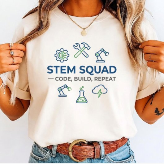 STEM-team Code Bouwen Herhalen voor “Toekomstige I T-shirt