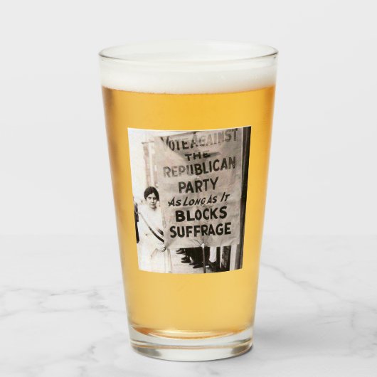 "Stem tegen de Republikeinse Partij" Suffrage Glas (Voorkant gevuld)
