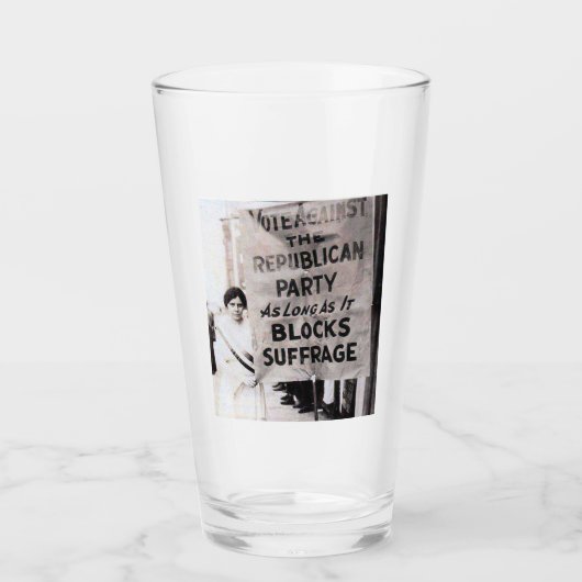 "Stem tegen de Republikeinse Partij" Suffrage Glas (Voorkant)