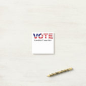 Stem tekst in vlag kleuren Kandidaat naam Post-it® Notes (Op bureau)