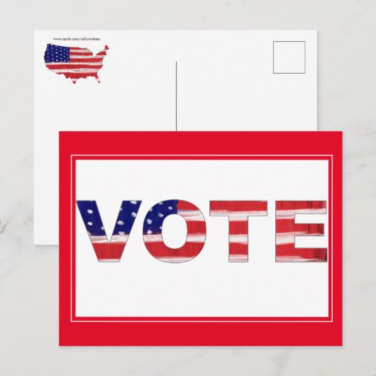 Stem tekst in vlag kleuren rood briefkaart (Voorkant / Achterkant)