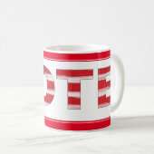 Stem tekst in vlag kleuren rood koffiemok (Voorkant rechts)
