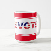 Stem tekst in vlag kleuren rood koffiemok (Voorkant rechts)