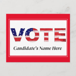 Stem tekst in vlag kleuren Rood Naam kandidaat Briefkaart
