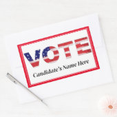 Stem tekst in vlag kleuren Rood Naam kandidaat Rechthoekige Sticker (Envelop)