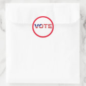 Stem tekst in vlag kleuren rood ronde sticker (Tas)