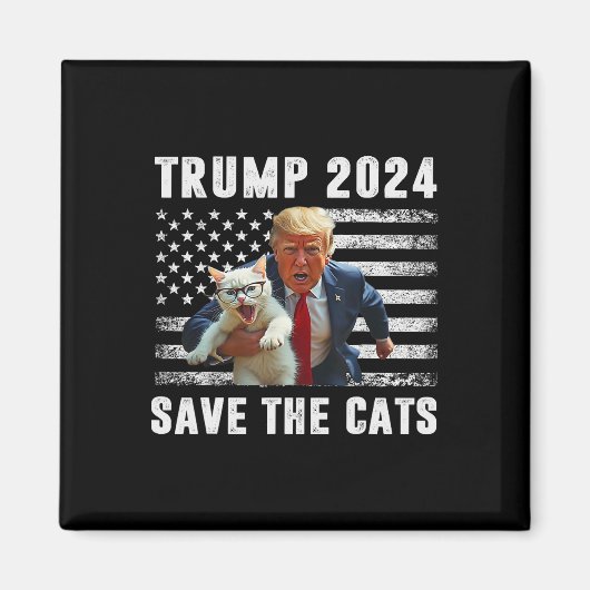 Stem Trump 2025 Grappig Red De Katten  Magneet (Voorkant)