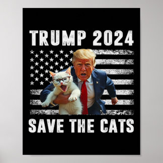 Stem Trump 2025 Grappig Red De Katten Poster