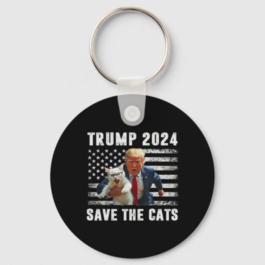 Stem Trump 2025 Grappig Save The Cats Sleutelhanger (Voorkant)
