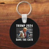 Stem Trump 2025 Grappig Save The Cats Sleutelhanger (Voorkant)