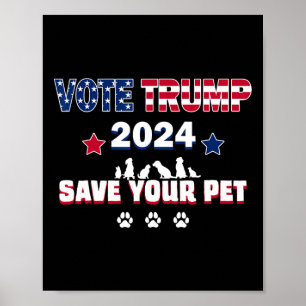 Stem Trump 2025 Red uw huisdieren President Trump Poster