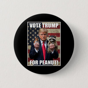 Stem Trump Rechtvaardigheid Voor Fred Peanut De Ee Ronde Button 5,7 Cm