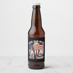Stem Trump Red Onze Huisdieren Katten Honden 2024  Bier Etiket