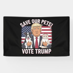 Stem Trump Red onze huisdieren katten honden 2024  Spandoek