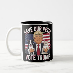 Stem Trump Red onze huisdieren katten honden 2024  Tweekleurige Koffiemok