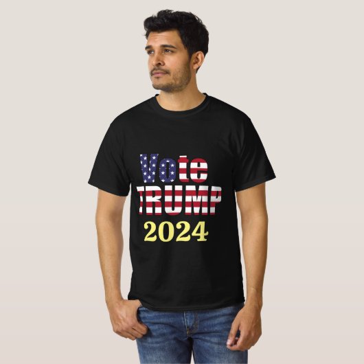 STEM TRUMP REPUBLIKEINS PRESIDENT 2024 GROOT-VEREN T-SHIRT (Voorkant volledig)