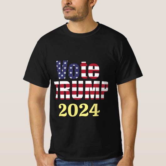 STEM TRUMP REPUBLIKEINS PRESIDENT 2024 GROOT-VEREN T-SHIRT (Voorkant)