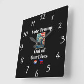 Stem Trump uit onze Lives Clock Vierkante Klok (Hoek)