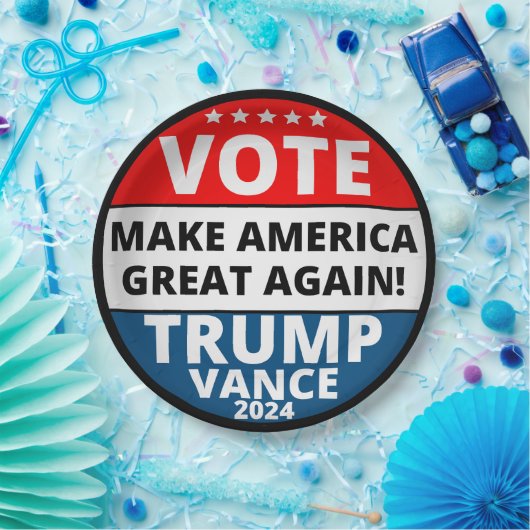 Stem Trump Vance 2024 Papieren Bordje (Feest)