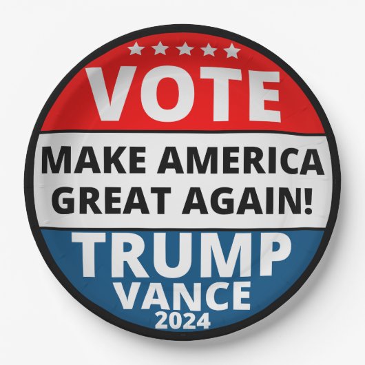 Stem Trump Vance 2024 Papieren Bordje (Voorkant)