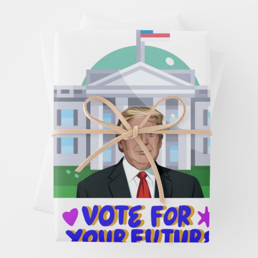 Stem Trump - Vet Patriottisch Inpakpapier Vel (In situ)