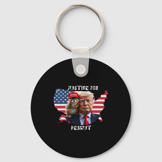 Stem Trump Voor Peanut De Eekhoorn  Sleutelhanger (Voorkant)
