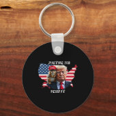 Stem Trump Voor Peanut De Eekhoorn  Sleutelhanger (Voorkant)